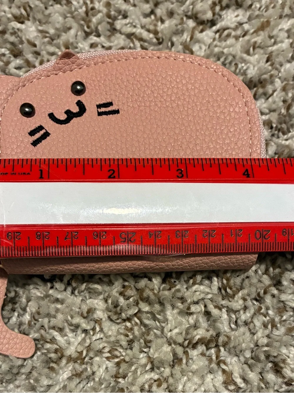 Source Unknown Pink Cat Face Coin Purse